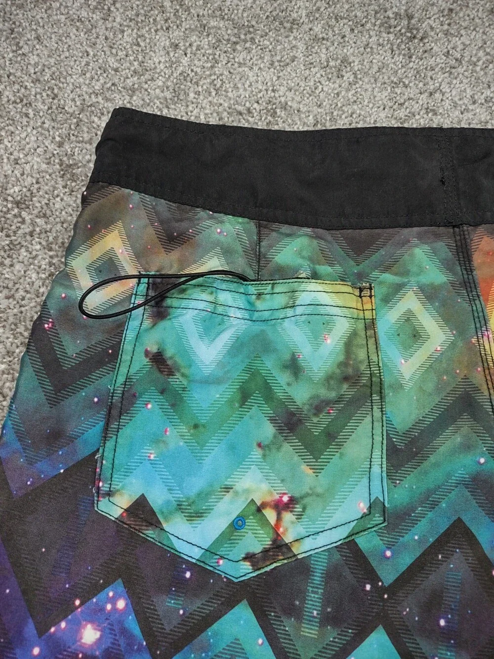Beautiful Giant Boardshorts Men 38 Galaxy Diamond Tie Dye Hybrid Swim Trunks